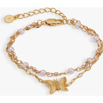 Alex and Ani Festival 2 strand Butterfly bracelet in Gold at Nordstrom