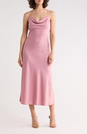 West K Hammered Satin Slipdress in Dusty Pink at Nordstrom Rack, Size X-Small
