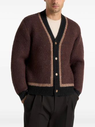 Mani&egrave;re De Voir Elon gebreid vest met contrasterend detail - Bruin
