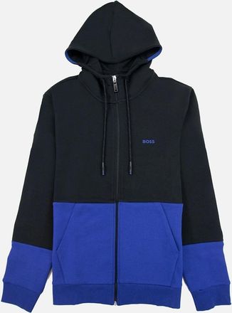 HUGO BOSS Mens Hugo Boss Saggy 1 Embroidered Logo Zip Up Sweatshirt Black 001 - Size: 44