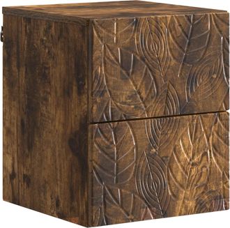 vidaXL Mesita De Noche De Pared Roble Ahumado 34,5 X 33 X 40 Cm Vidaxl