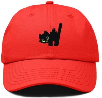 Dalix Blink Black Cat Dad Cap in Red at Nordstrom