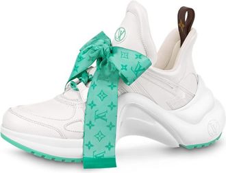 Louis Vuitton (WMNS) LOUIS VUITTON Archlight 1.0 Sneakers White with Green Monogram Ribbon 1AB42Z