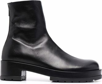 SAPIO chunky leather ankle boots - men - Rubber/Leather/Leather - 44 - Black