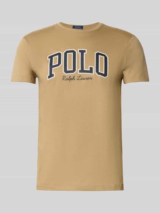 Polo Ralph Lauren Custom Slim Fit T-Shirt mit Rundhalsausschnitt in Beige, Gr&ouml;&szlig;e S