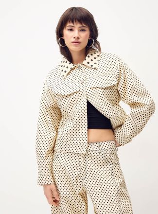 Twik Womens Polka-dotted denim jacket