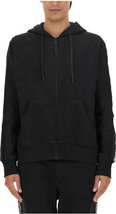 Versace Jeans Couture Ritssluiting Katoenen Sweatshirt voor Mannen - Heren - Vesten met rits - Zwart - S - Katoen - Hoodies & sweatvesten