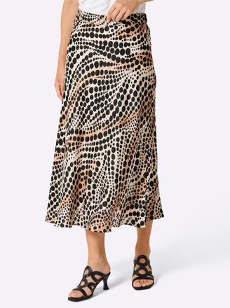 Cr&eacute;ation L Schlupfrock CREATION L PREMIUM, Damen, Gr. 36, elfenbein, schwarz, bedruckt, 70% Viskose, 30% Seide, bedruckt, gebl&uuml;mt, gemustert, mehrfarbig, wadenla