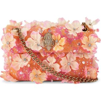 Kurt Geiger Mini Kensington Flowers Covertible Shoulder Bag in Light/Pastel Orange at Nordstrom