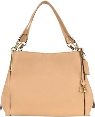 Coach Pre-owned Shoulder Bags, female, Beige, Size: ONE SIZE Pre-owned Leather Tote Bag