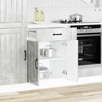 Berkfield Home Kitchen Base Cabinet Lucca Concrete Grey Engineered Wood