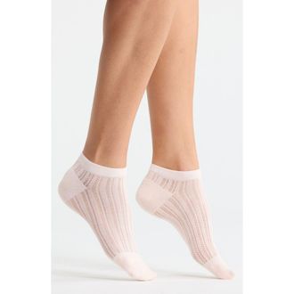 Casa Clara Love Colette Cotton Blend Pointelle Ankle Socks in Pink at Nordstrom