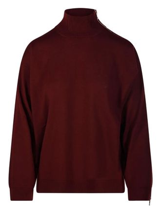 Nude side zip turtleneck sweater - women - Fabric - S - Red