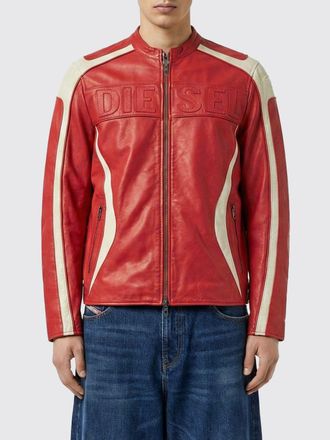 Diesel Giacca Biker L-Adam in pelle di capra con contrasti Diesel