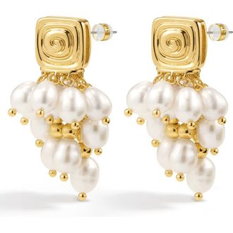 Luv AJ The Seychelles Imitation Pearl Statement Earrings in Gold at Nordstrom