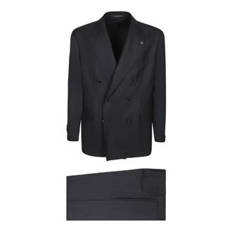 Tagliatore Double Breasted Suits, male, Black, Size: M New York Double-Breasted Suit