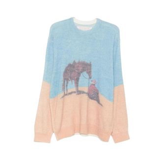 One Of These Days Round-neck Knitwear, male, Multicolor, Size: XL So Far Away Printed Sweater