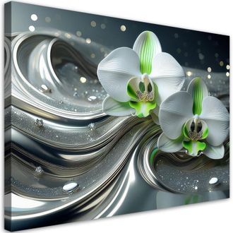 Artgeist Quadro su tela, Fiore astratto di orchidea - 120x80