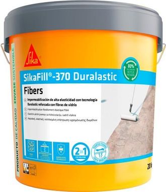 Sika Impermeabilizaci&oacute;n Reforzada Con Fibra Fill 370 Fibers, Rojo Teja, Pintura Acr&iacute;lica Con Fibras De Vidrio Para Impermabilizaci&oacute;n De Cubiertas Y Terraza