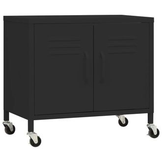 Berkfield Home Storage Cabinet Black 60x35x56 cm Steel | Size: 60 x 35 x 56 cm