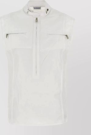 Burberry cotton high-neck sleeveless knitted top