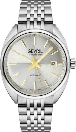 Gevril Group Five Points Silver Dial Stainless Steel Bracelet Watch, 44.5 mm at Nordstrom Rack