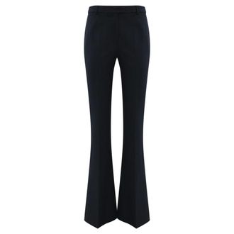 Liviana Conti Broeken, Dames, Blauw, L, Polyester, Blauwe Flared Broek Milano Design