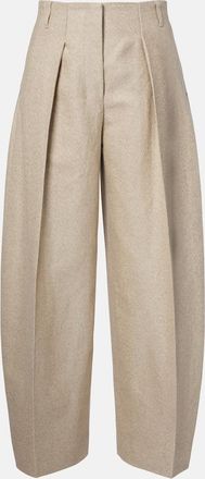 Jacquemus Ovalo cotton and linen barrel-leg pants