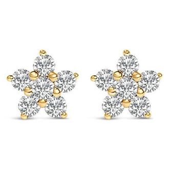 House of Brilliance 10K Gold 1/2 Cttw Lab Grown Diamond Star Stud Earrings in Yellow at Nordstrom