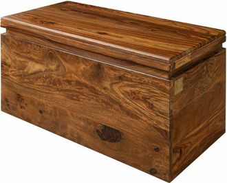 Massivmoebel24 TORONTO 216 Cassapanca in legno di sheesham - cerato / noce 80x40x40