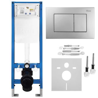 Rea Bastidor Para Inodoro Suspendido Rea Slim 024n Con Pulsador J Satin