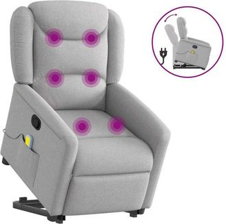 vidaXL Sill&oacute;n De Masaje Reclinable De Pie De Tela Gris Nube Vidaxl
