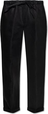 Dolce & Gabbana Linnen broek - Heren - Nette broeken - Zwart - M - Linnen - Broeken