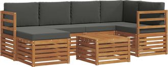 vidaXL Conjunto De Sof&aacute;s De Exterior 7 Uds. Natural Y Antracita Vidaxl