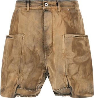Rick Owens Beige Stefan Cargo Shorts