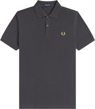 Fred Perry Mens M6000 Plain Polo Shirt Anchor Grey Cotton - Size X-Large