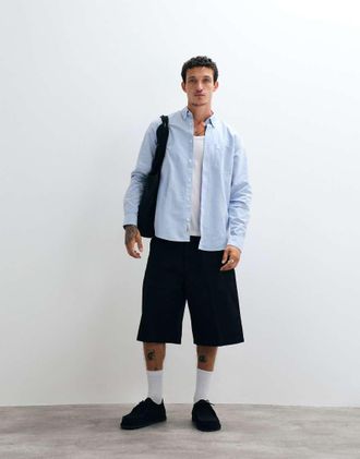 Carhartt Work in Progress Camicia Oxford a maniche lunghe blu con logo
