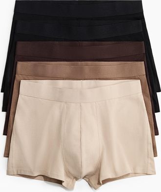 H&M 5er-Pack Kurze Trunks mit Lycra - Beige