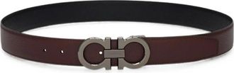 Ferragamo Brown Textured Reversible Belt
