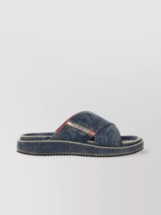Diesel crossover denim slide sandal