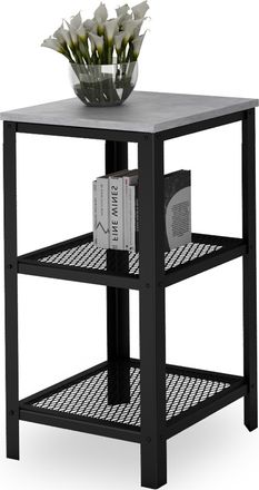 OEM Estanter&iacute;a Industrial De 3 Niveles Para Sala De Estar, Atornillada, 40x40x80 Cm, Color Negro Y Hormig&oacute;n Claro