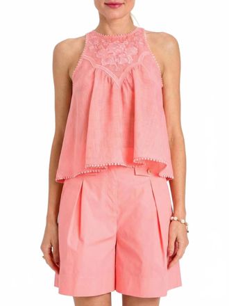 Twin-Set Coralie Linen Top In Pink