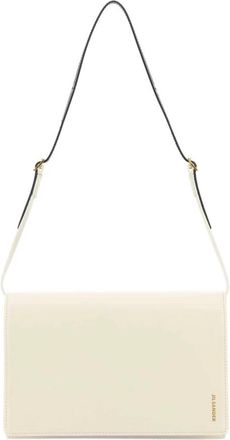 Jil Sander File Small - Dames - Schoudertassen - Wit - ONE Size - Leer - Tassen