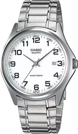 Casio Mens Silver Stainless Steel Analog Watch with White Dial - MTP-1183A-7B
