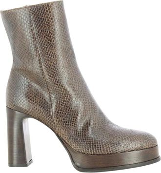 Zinda 2463 Heeled Boots - Dames - Laarzen met Hak - Bruin - 41 EU - Schoenen