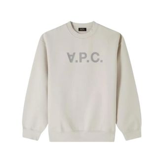 A.P.C. Sweatshirts, male, Beige, Size: S Oversized Cotton Hoodies in Gray