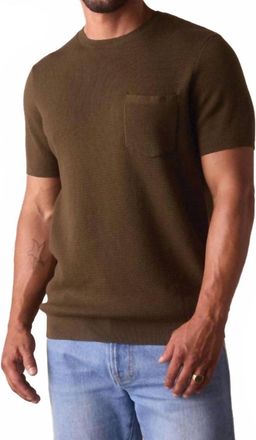 The Normal Brand Waffle Knit Sweater Tee In Olive