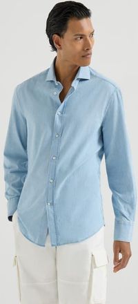 Brunello Cucinelli Chambray shirt in Medium Denim at Nordstrom, Size Xxx-Large Eu