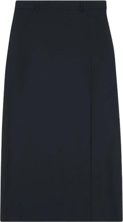 Balenciaga Slit Tailored Skirt - Dames - Midirokken - Zwart - S - Wol - Rokken