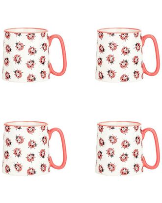 10 Strawberry Street Set of 4 Bella Ladybug Mugs